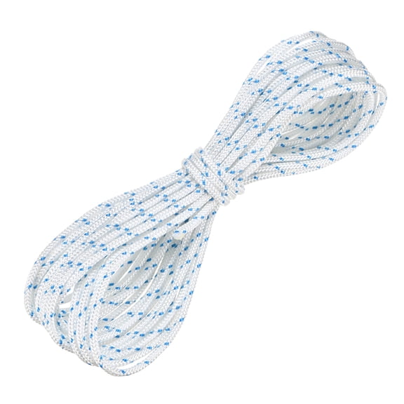 Uxcell Recoil Starter Rope Pull Cord 5.5mm 10m Nylon Pull Cord for Chain Saw White Blue