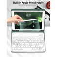thumbnail image 3 of Aoub Keyboard Case for iPad 6th / 5th Generation 2018/2017 9.7 Inch, iPad Air / Air 2, Magnetic Detachable Wireless Bluetooth Folio Stand Rechargeable Keyboard Cover with Pencil Holder, Dark Green, 3 of 8