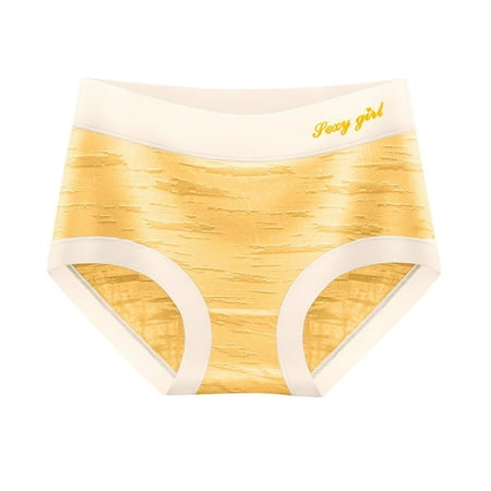 

WZHKSN Women S Patchwork Panty Yellow G Strings Briefs 1-Pack