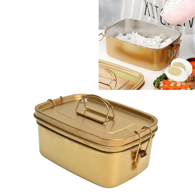 1,5L 304 CAJA DE LONCHERA DE ACERO INOXIDABLE, FORTALEZA DE DOBLE Capa Conveniente Gran Capacidad 1.5L 304 Cineros de Acero inoxidable para la oficina para la escuela