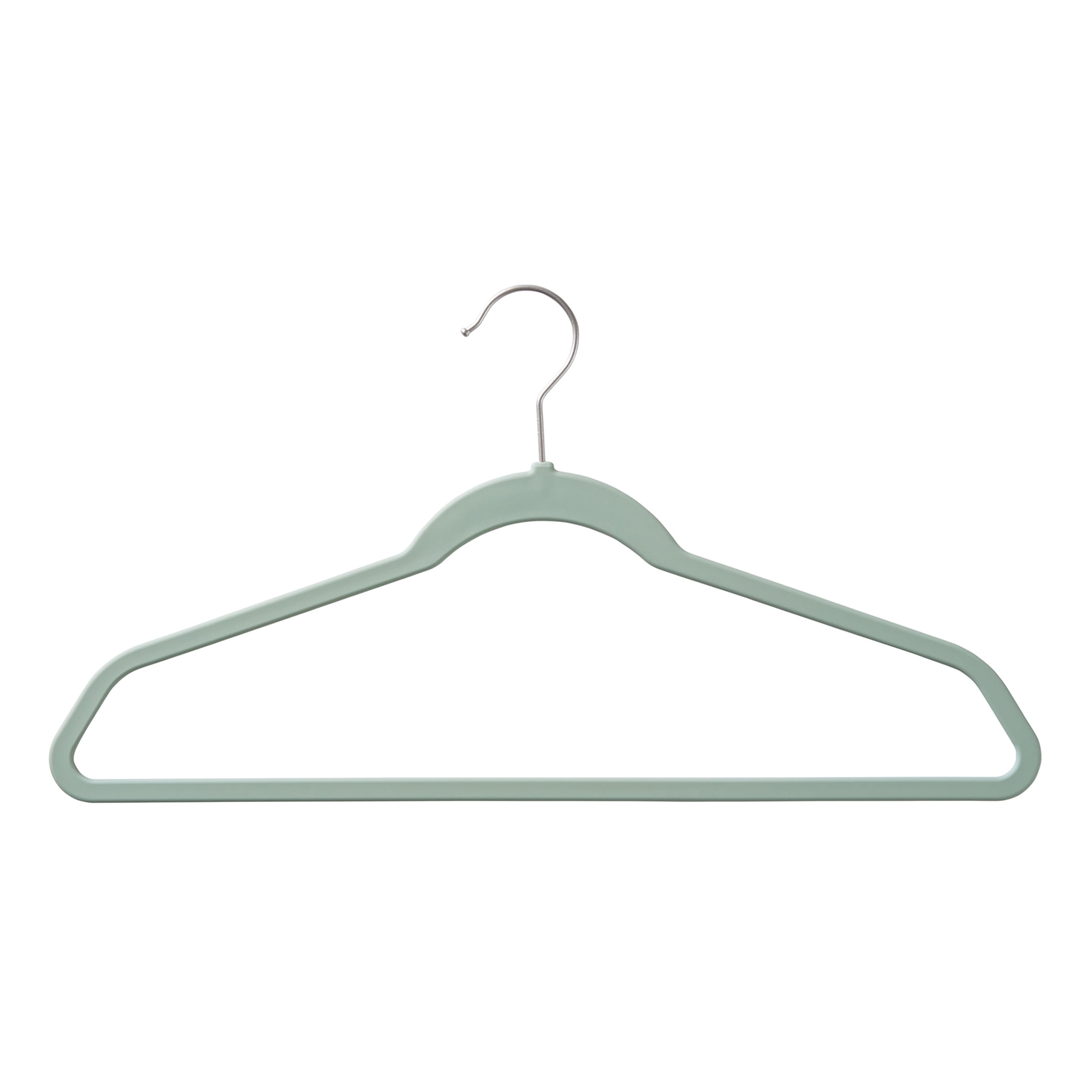 Better Homes & Gardens Rubber Hangers, Non-Slip Hangers for Adults and Teens, Swivel Neck and Slim Design, 30-Pack, Green River