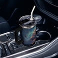 thumbnail image 3 of 40 oz Insulated Tumbler with Handle, Leak-Proof Straw Lid, Stainless Steel Travel Mug for Car & Road Trips - Universe Butterfly Glowing, 3 of 6