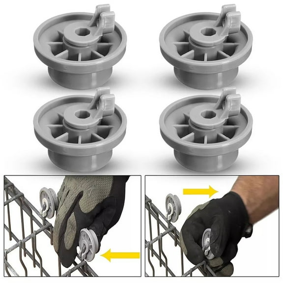 Kiplyki 4X Dishwasher Lower Basket Wheel Roller AP2802428, 165314 For Bosch-Neff-Siemens