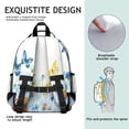 thumbnail image 5 of White Flower Butterfly Pattern Backpack for School,Cute School Bag,Schoolbag with Adjustable Shoulder Straps & Padded Back,15.25"x11.5"x5.25", 5 of 5