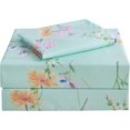 thumbnail image 1 of Floral Printed Sheet Set King Soft Microfiber Botanical Bed Sheets Extra Deep Pocket Pieces, 1 of 7