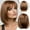 Brown, variant on Foqnuq European Fashion Wig - Short Hair, Synthetic High-Temp Silk Fiber, Comfortable & Durable, Easy to Wear for All Face Shapes and Skin Tones