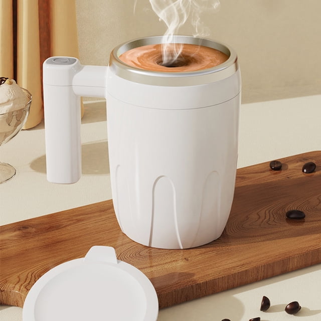TIMIFIS Electric Coffee Cup Automatic Magnetic Stirring Coffee Mug, Rotating Home Office Travel Mixing Cup Stainless Steel Self Mixing Coffee Cup Apartment Essentials