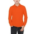 thumbnail image 5 of LIUYUNNN Kids Boys Polo Shirts Long Sleeve Orange Button down Shirt Boys School Uniforms Casual 9-10 Years Boy Shirts Size Boys Girls Four Seasons Outfits, 5 of 8