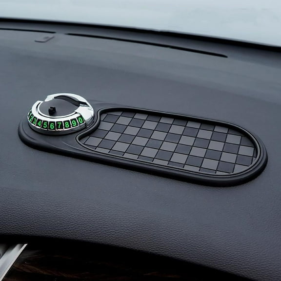 Multifunction Car Anti-Slip Mat Auto Universal Phone Holder, Rotatable Anti Skid Car Dashboard Pad with Temporary Parking Numbe and Large Pad for Phones Sunglasses Keys Gadgets