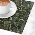 thumbnail image 3 of Green Plant Placemats Set of 4,Vintage Rustic Style Leafy Plants and Flowers Print Placemats Table Mat for Home Dining Table Kitchen Party Decor 4PCS, 3 of 6