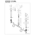 thumbnail image 3 of Kingston Brass KS5368NL Royale Two-Handle Deck Mount Roman Tub Faucet, Brushed Nickel, 3 of 4