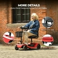 thumbnail image 3 of ENYOPRO 4 Wheel Electric Scooter for Adults, Foldable All-Terrain Mobility Scooter for Seniors with Bright Headlights, USB Port, Basket and Long-Range Battery, Red, 3 of 12
