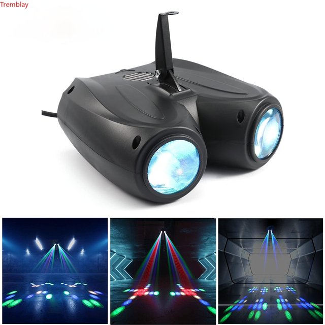 Jinsinto LED Double Head DJ Party Light Projector Sound Activated RGB W Stage Lighting