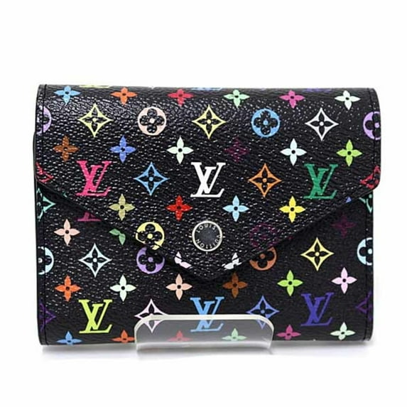 Pre-Owned LOUIS VUITTON LV x TM Portefeuille Victorine Tri-fold Wallet M14163 Black...
