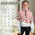 thumbnail image 4 of Chaqlin Funny Snowman Cane Print Girls Half Zipper Sweatshirt with Pocket Kids Half Zipper Sweatshirt Youth Athletic Top Comfy Casual Lightweight Pullover Size 13-14 Pink, 4 of 7