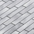 thumbnail image 4 of Sample - Aluminum Metallic Metal 1/3 offset Linear Interlocking Mosaic Tile Backsplash, 4 of 6