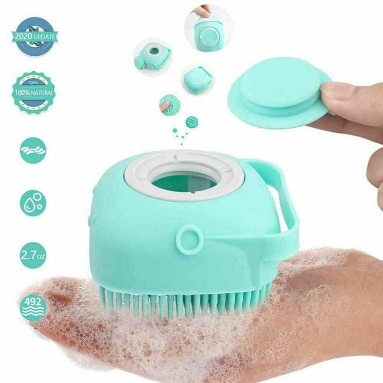 Bath Brush  Silicone Body Scrubber with Soap Dispenser