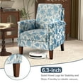 thumbnail image 6 of Arctus Floral Accent Chair, High Back Upholstered Armchair with Solid Legs, Blue Floral, 6 of 10