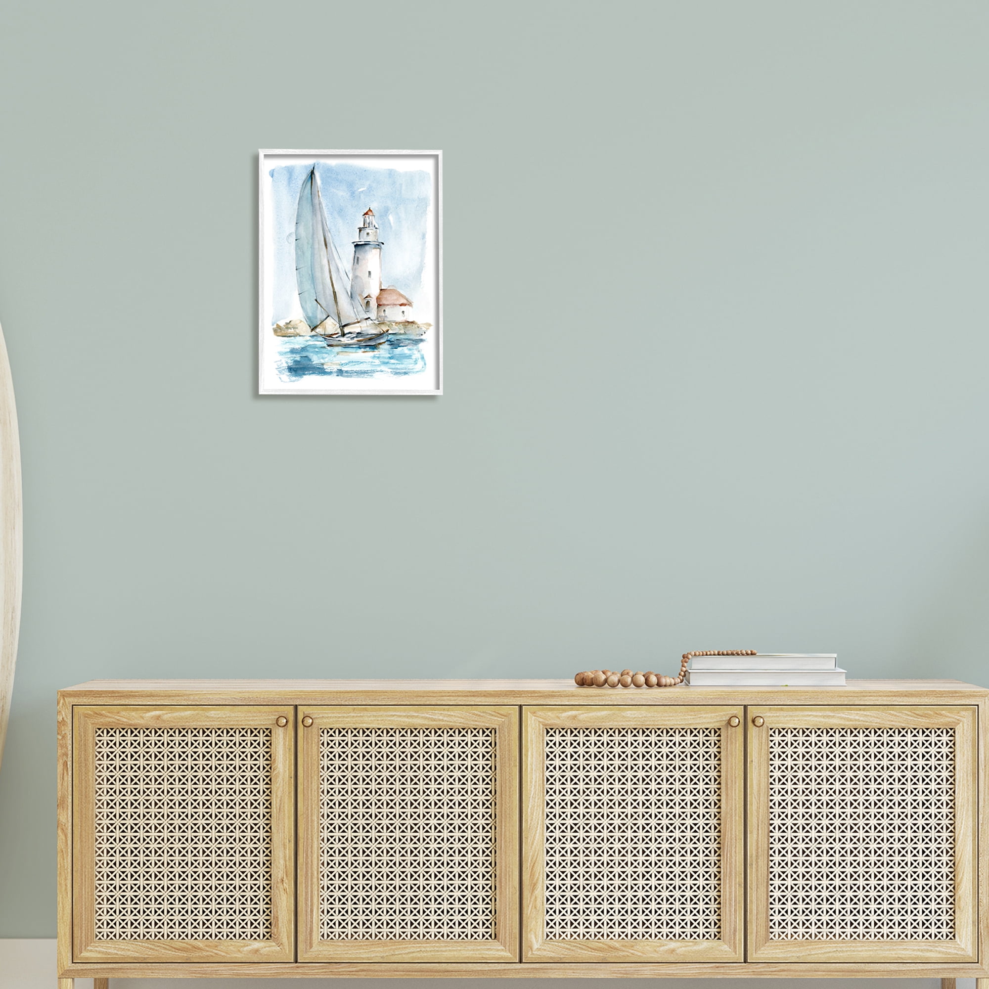 Stupell Industries Lighthouse Tower Beacon Sea Sail Boat Nautical Outdoors,16 x 20, Design by Ethan Harper