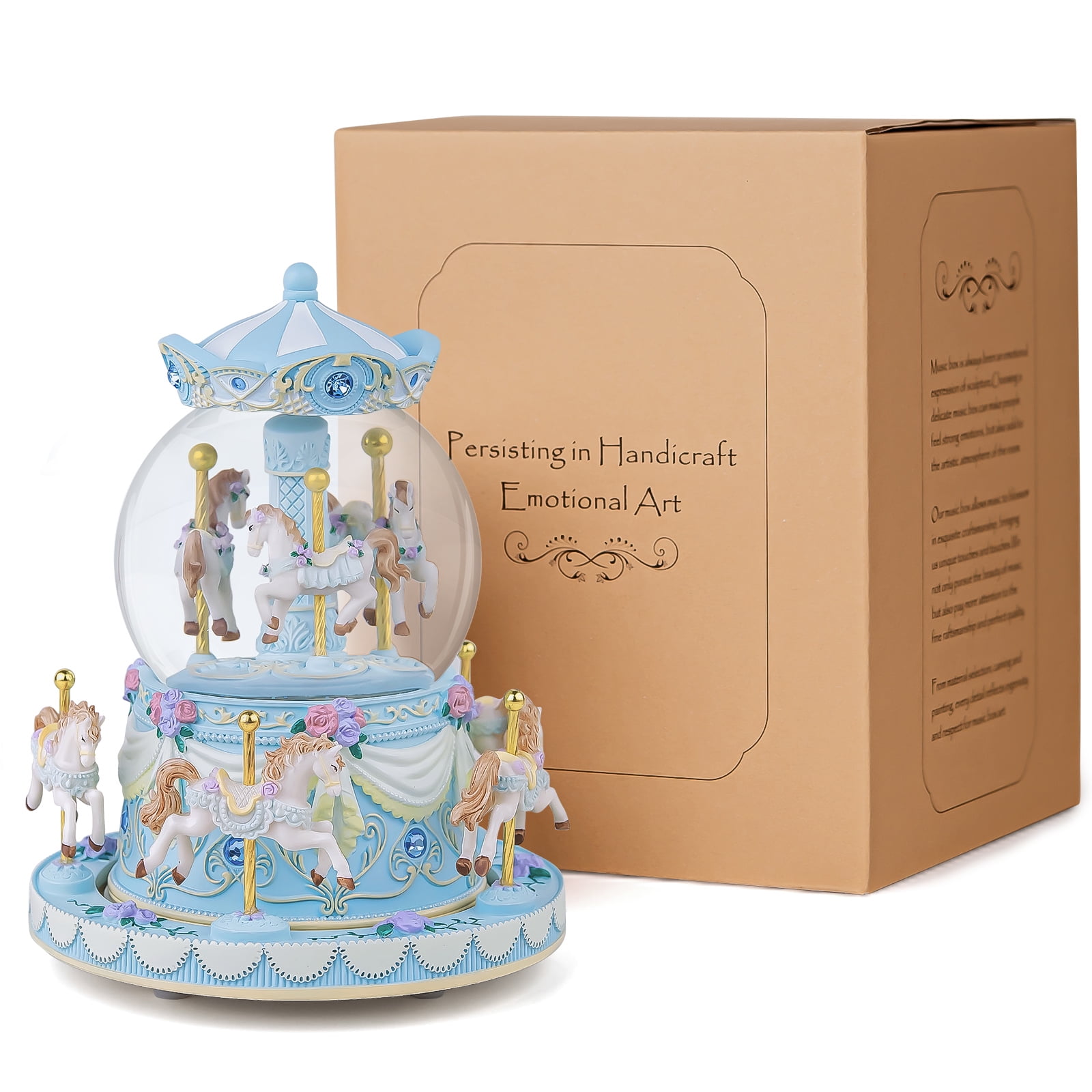 Carousel Music Box Snow Globe Gift for Girls Daughter Sister