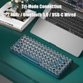 thumbnail image 2 of Teclado TISHLED, máquina de escribir, interruptores mecánicos inalámbricos, verdes, 2 of 7