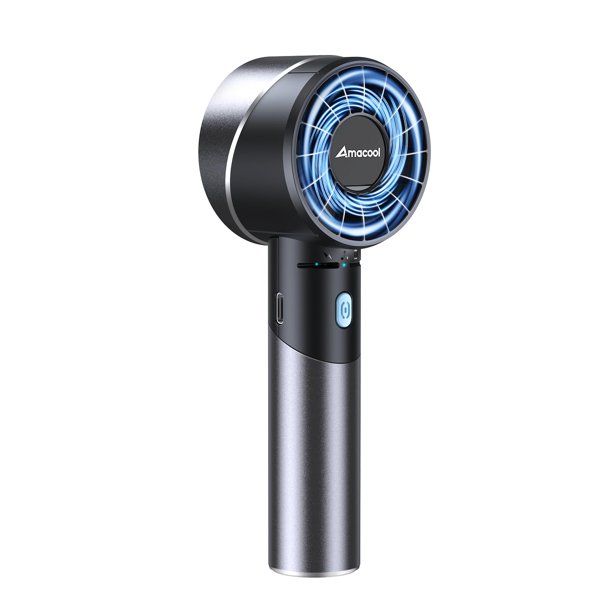 Turboventilador portátil de mano AMACOOL 17 horas de tiempo de ejecución, negro y gris