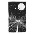 thumbnail image 1 of Fotbe Futuristic Moonlit Cityscape Toalla Premium con Patrón, Toalla de Microfibra de Secado Rápido, Ligera y Altamente Absorbente (27.5x16in), Ideal para Uso Diario, 1 of 6