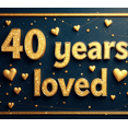 thumbnail image 6 of LUUFILx Golden 40 Years Loved Anniversary Party Banner Decorations Photography Props Background Backdrop Celebration Supplies Event Decor, 6 of 8