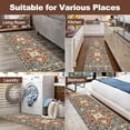 thumbnail image 7 of Washable Runner Rug, 2x6 Non-Slip Boho Vintage Hallway Rug Runner with Rubber Backing, Stain Resistant & Low Pile Faux Wool Distressed Carpet Runner for Kitchen, Laundry, Entrance, 7 of 7