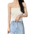 thumbnail image 1 of Tops para mujer, Tops con cuello halter para mujer Tops suaves con cuello halter para mujer Camiseta sin mangas con cuello halter Experiencia incomparable, 1 of 9