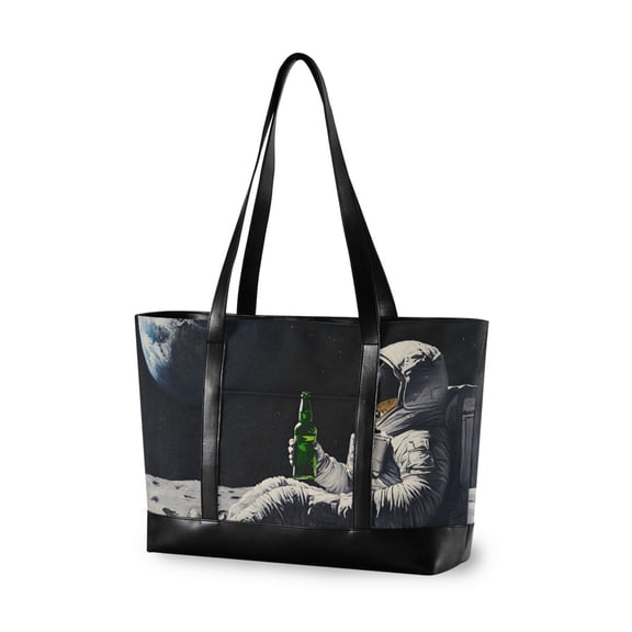 FORMRS Laptop Tote Bag for Women with 15.6" Computer Compartments Handbag, Sitting on The Moon