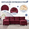 thumbnail image 3 of MOONMISS Chenille Upholstered Oversized U-shaped Comfy Modular Sectional Sofa with Storage Ottoman-Wine Red, 3 of 7