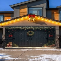 Merry Christmas Background Party Decoration Santa Photography for Garage Door, 7 x 16 Feet Flag Banner for Festive Celebrations