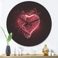 thumbnail image 2 of Designart 'Happy Valentine’s Day Red Heart' Modern Wood Wall Clock, 2 of 5