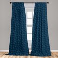 thumbnail image 4 of Ambesonne Marine Art Curtains, Repetitive Shells Waves, Pair of 28"x95", Dark Night Blue Turquoise, 4 of 4