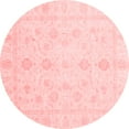 thumbnail image 1 of Ahgly Company Machine Washable Indoor Round Oriental Red Traditional Area Rugs, 8' Round, 1 of 4