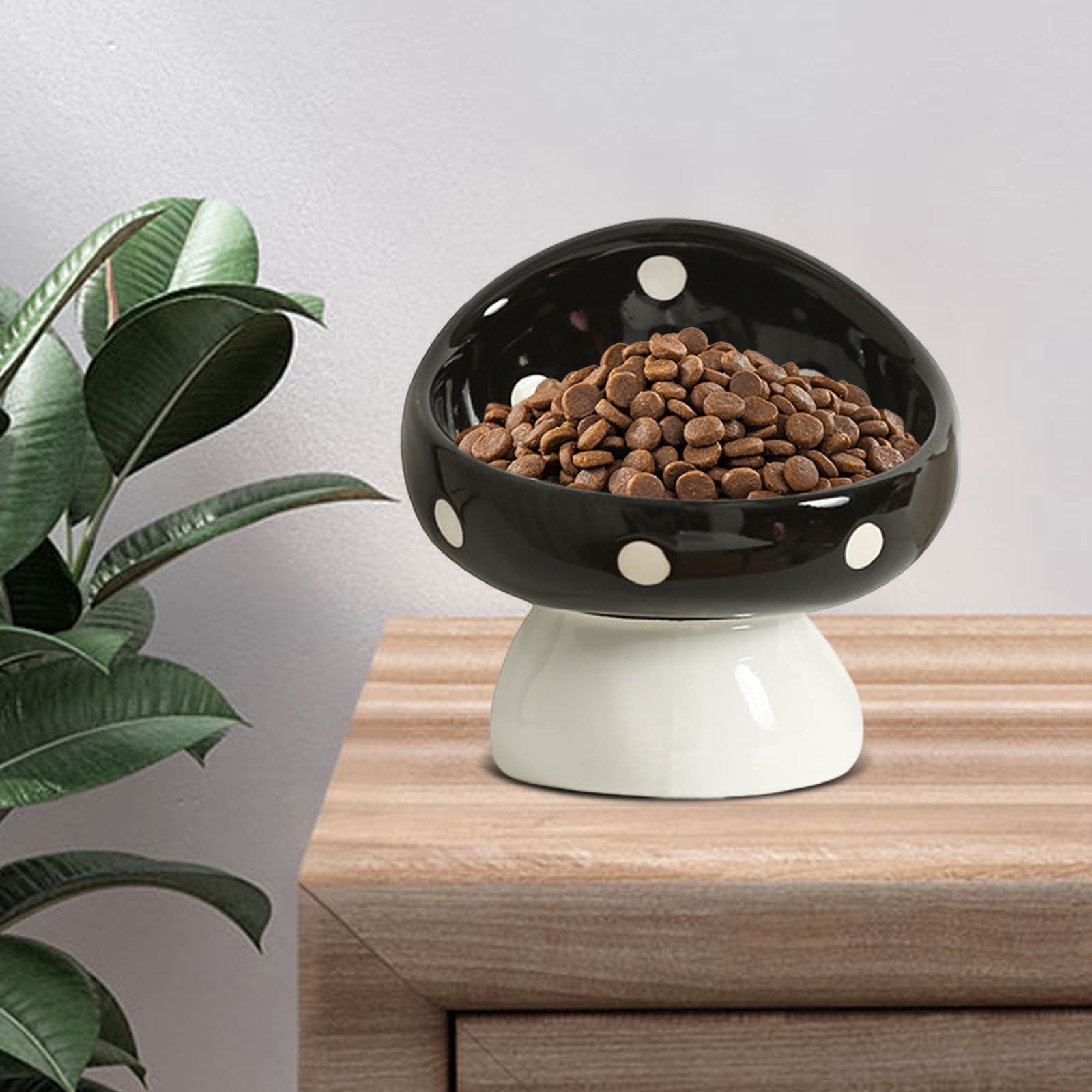 Elevated Cat Bowl - Whisker Fatigue Ceramic Cat Bowl for Food and Water Cute Design Ideal for Pet Feeding Stations