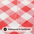 thumbnail image 3 of decorUhome Fitted Checkered Tablecloth, Vinyl Round Table Cloth for 36"-44" Tables, Waterproof Buffalo Plaid Table Cover, Red and White, 3 of 8