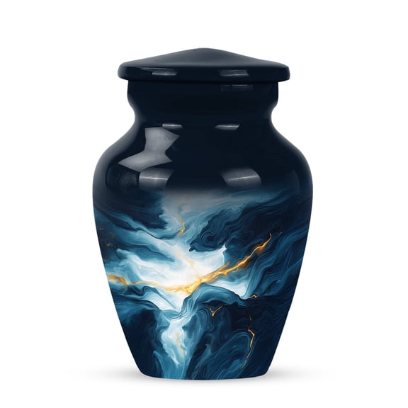 Yatskia Blue Cosmic Mini Keepsake Urns for Human Ashes Adult Male and Female, Small Keepsake Urn for Adult Ashes, (Classic Pack of 1, 3 Inch)