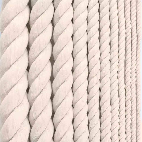 GOLBERG Twisted 100% Natural Cotton Rope - Macram? Crafts (1.25 inch x 50 feet) Natural Soft White