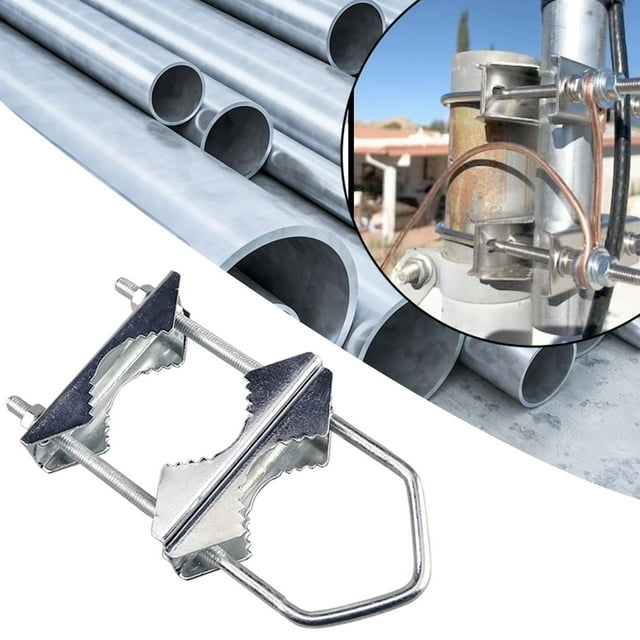 Abrazadera de mástil de antena, montaje de mástil de poste, multifuncional, duradero, resistente para TV, antena exterior del hogar, bloque de