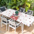 thumbnail image 2 of Valentine's Day Table Cloths for 8 Foot Rectangle Tables, Red Gnomes Hot Love Heart Rose Patio Waterproof Elastic Fitted Tablecloths, Washable Rectangular Table Cover for Camping, 2 of 8