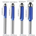 thumbnail image 3 of Woodworking Tool Set 4Pcs Flush Trim Router Bit Set 1/4 Inch Shank Top Bearing Flush Trim Router Bit Carpenter Tools, Diy Wood Tools, Hand Tools, Power Tools, Saw, Chisel, Hammer, Measuring Tools, Wo, 3 of 6