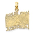 thumbnail image 4 of FJC Finejewelers 10 kt Yellow Gold Polished Textured God Bless America with Flag Charm 14 x 17 mm, 4 of 6