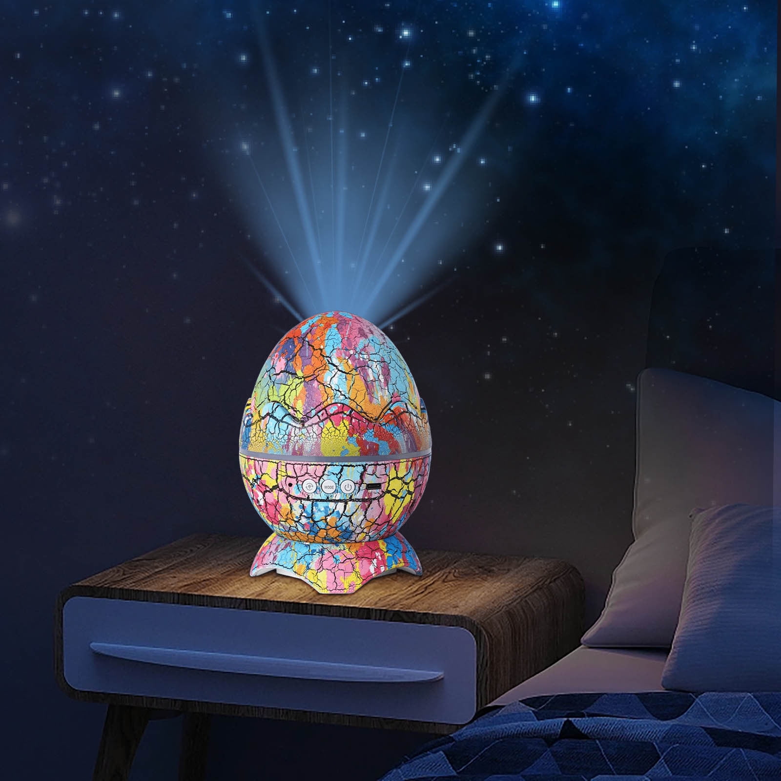 Egg Projector,4 in 1 Northern Lights Projector, Dinosaur Egg Galaxy Star Projector Starry Light,Starry Projector,Remote Control 14 Colors Galaxy Night Light and Soothing Music for Teens