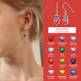 thumbnail image 4 of ChicSilver Princess Crown Heart Charm Dangle Earrings .925 Sterling Silver July Ruby Red Birthstone Earrings for Her, 4 of 9
