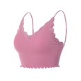 thumbnail image 3 of MixMatchy Women's Scallop Lace Trim Crop Cami Top Bralette, 3 of 4