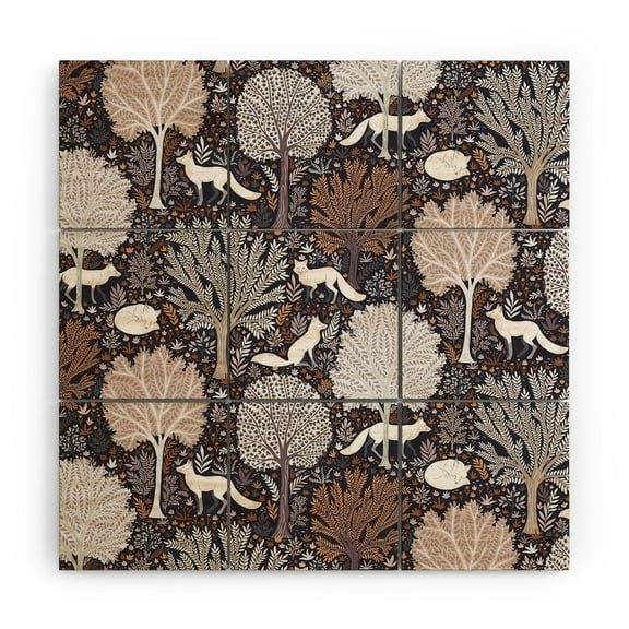 Society6 Avenie Countryside Forest Snow Fox 3' x 3' Wood Wall Mural