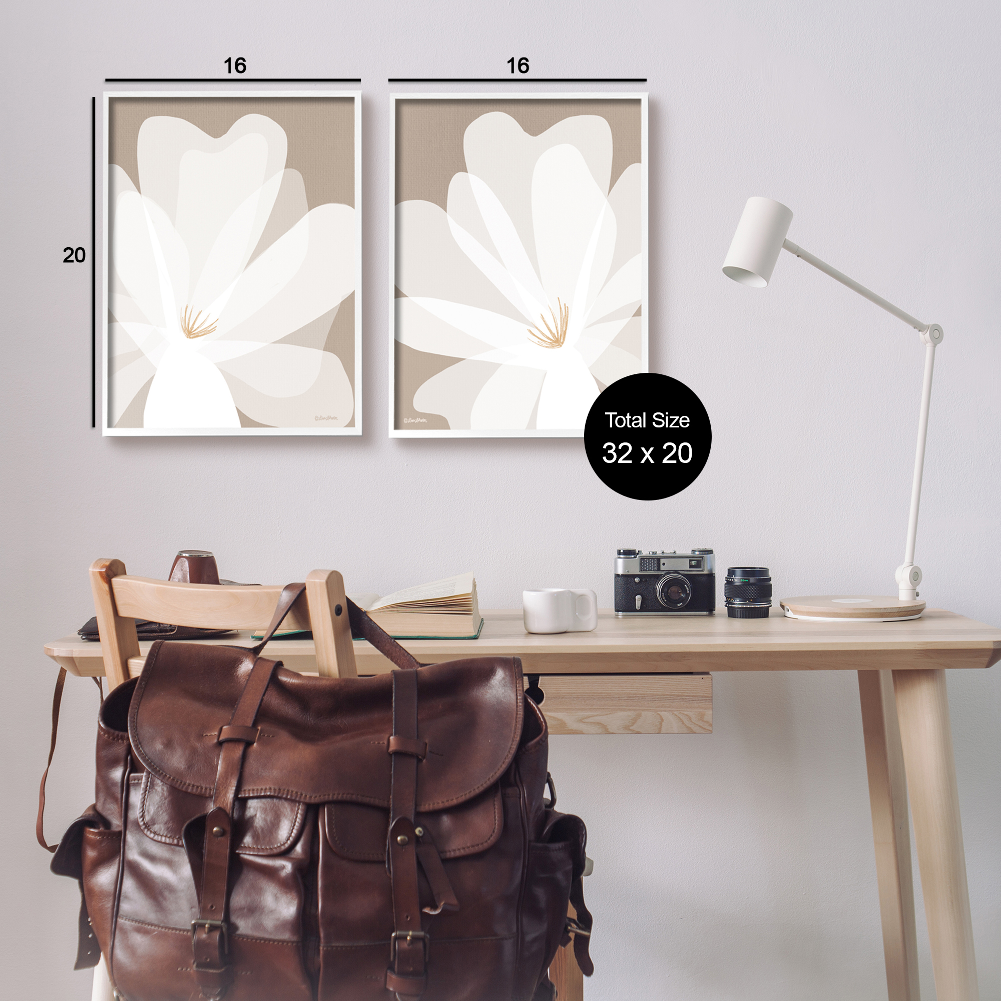 Stupell Industries White Boho Flowers Botanical & Floral Painting White Framed Art Print Wall Art, 16 x 20