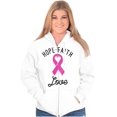 thumbnail image 4 of Hope Faith love Breast Cancer Ribbon Zip Hoodie Sweatshirt Women Brisco Brands S, 4 of 6